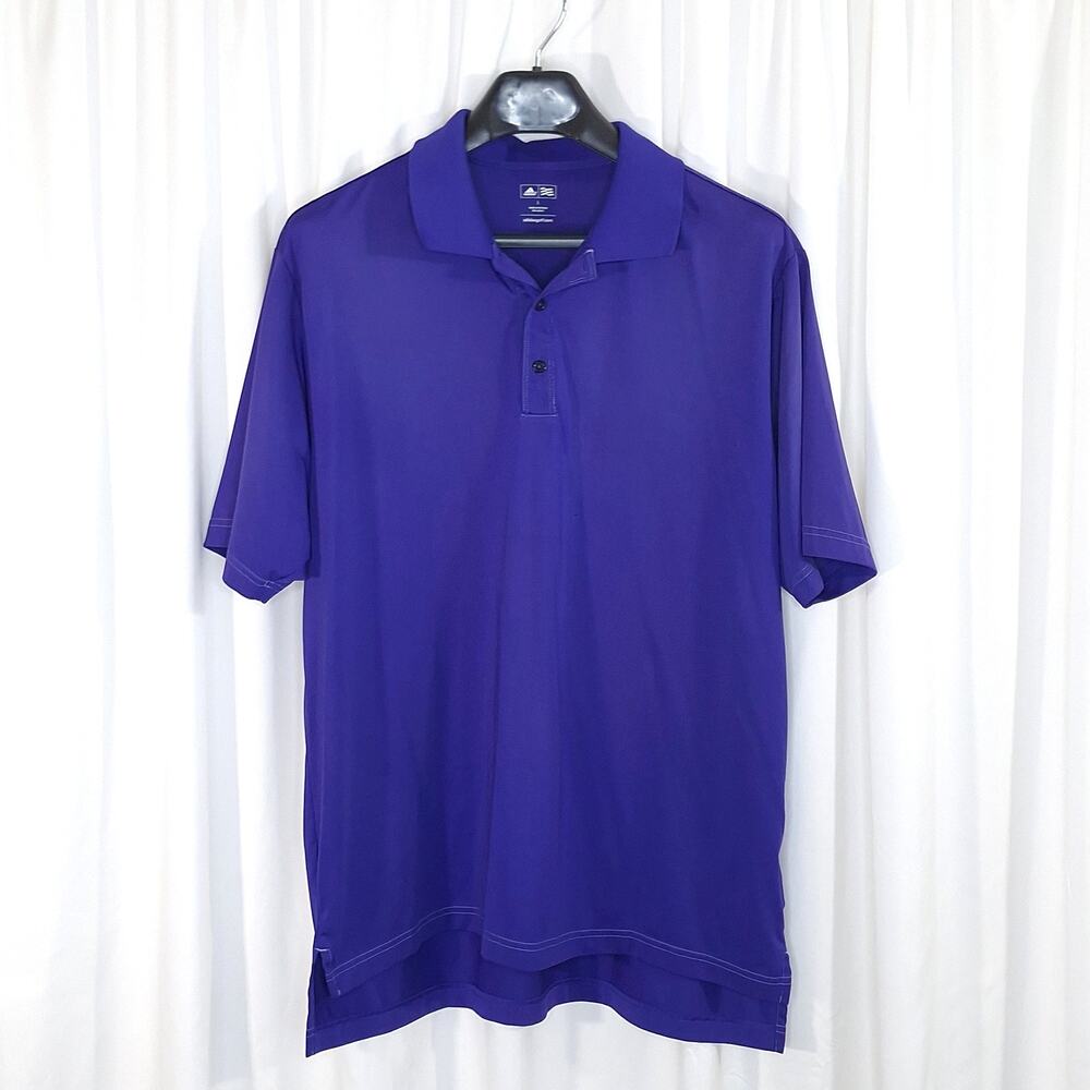 Adidas Golf Performance Polo Shirt Men's L Purple Moisture Wicking Short Sleeve